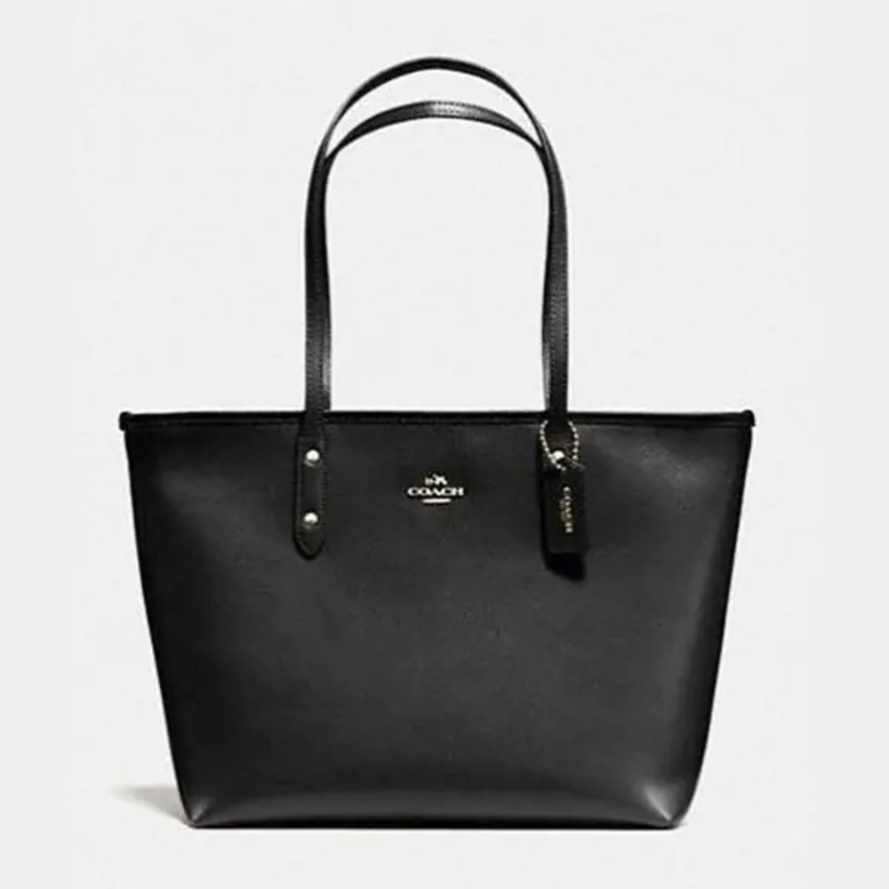 Coach F-58846 Black Cross Grain Leather Purse